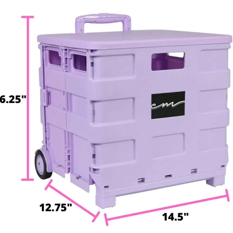 4 Pack: Everything Mary Collapsible Rolling Cart with Lid