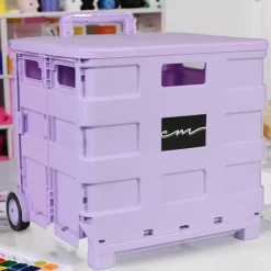 4 Pack: Everything Mary Collapsible Rolling Cart with Lid