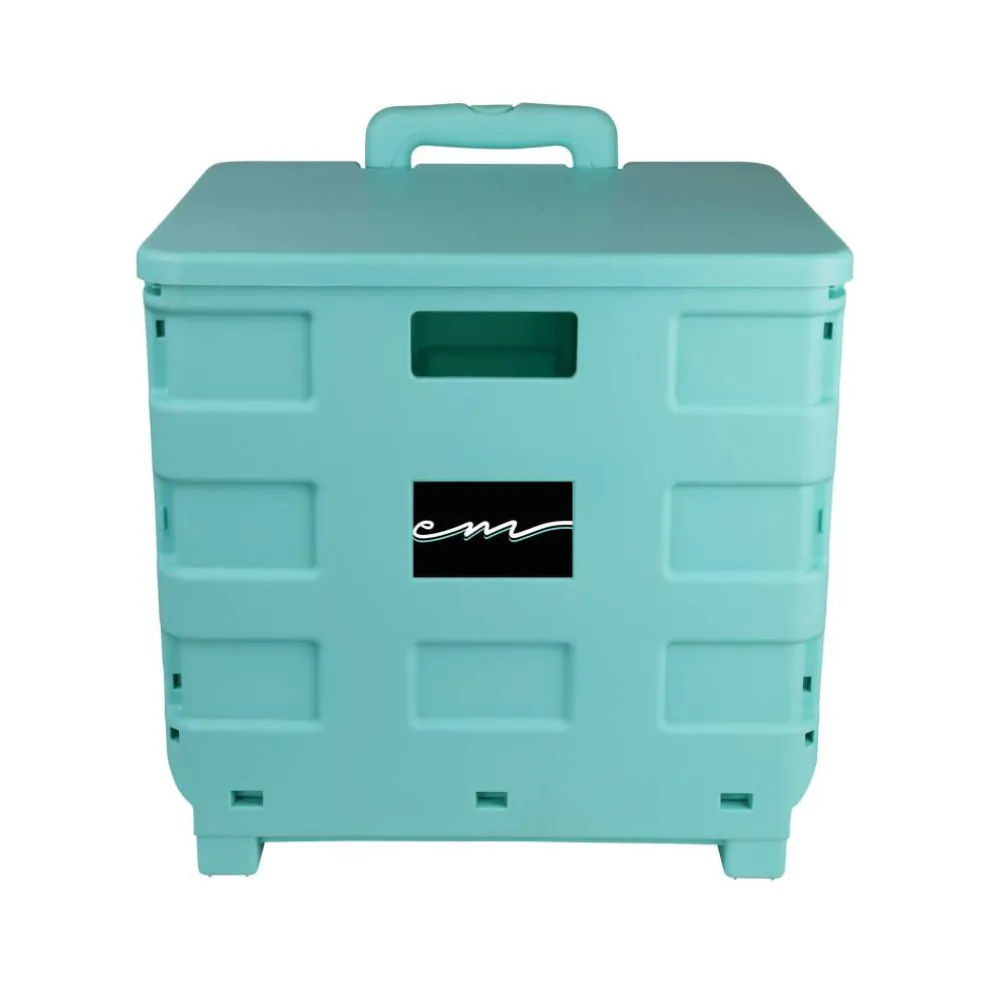 4 Pack: Everything Mary Collapsible Rolling Cart with Lid