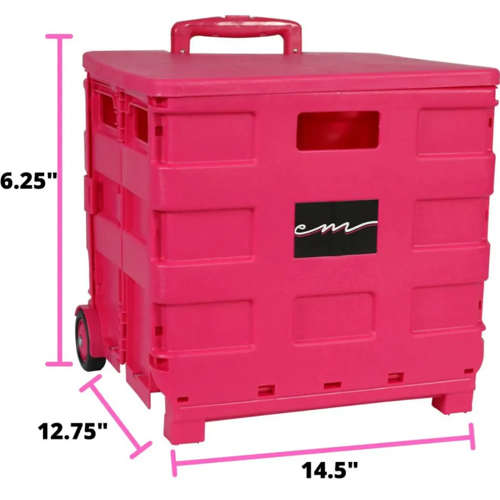 4 Pack: Everything Mary Collapsible Rolling Cart with Lid