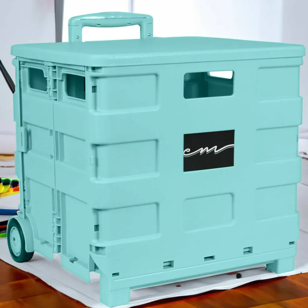 4 Pack: Everything Mary Collapsible Rolling Cart with Lid
