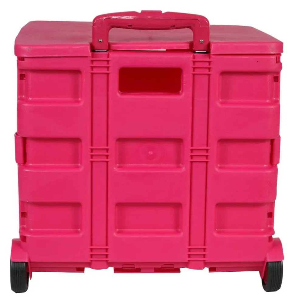4 Pack: Everything Mary Collapsible Rolling Cart with Lid