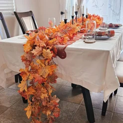 3 Pack Fall Leaf Garland 5.9 Ft Each Artificial Maple Leaves Hanging Vines Autumn Thanksgiving Fireplace Wedding Party Indoor Outdoor Home Seasonal Decor
