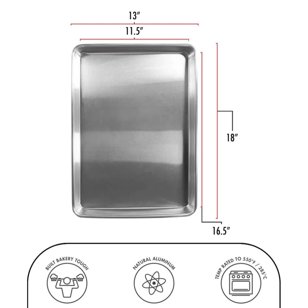 12 Pack: Fat Daddio's® ProSeries Bakeware Natural Aluminum Half Sheet Pan
