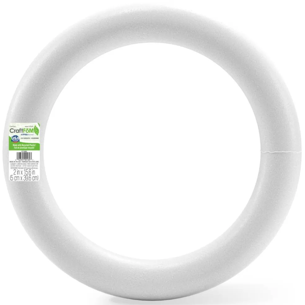8 Pack: FloraCraft® CraftFōM Extruded Wreath White, 16"