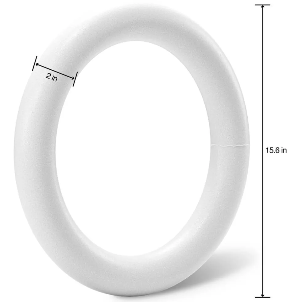 8 Pack: FloraCraft® CraftFōM Extruded Wreath White, 16"