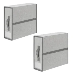 4-Pack Foldable Fabric Storage Boxes, Closet Organizer Bins with Handles (Grey)