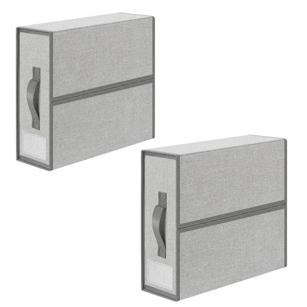 4-Pack Foldable Fabric Storage Boxes, Closet Organizer Bins with Handles (Grey)