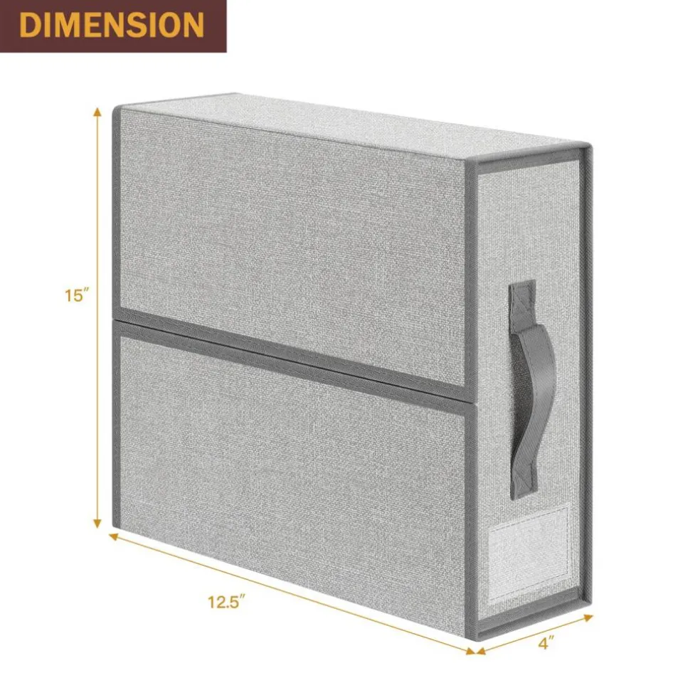 4-Pack Foldable Fabric Storage Boxes, Closet Organizer Bins with Handles (Grey)