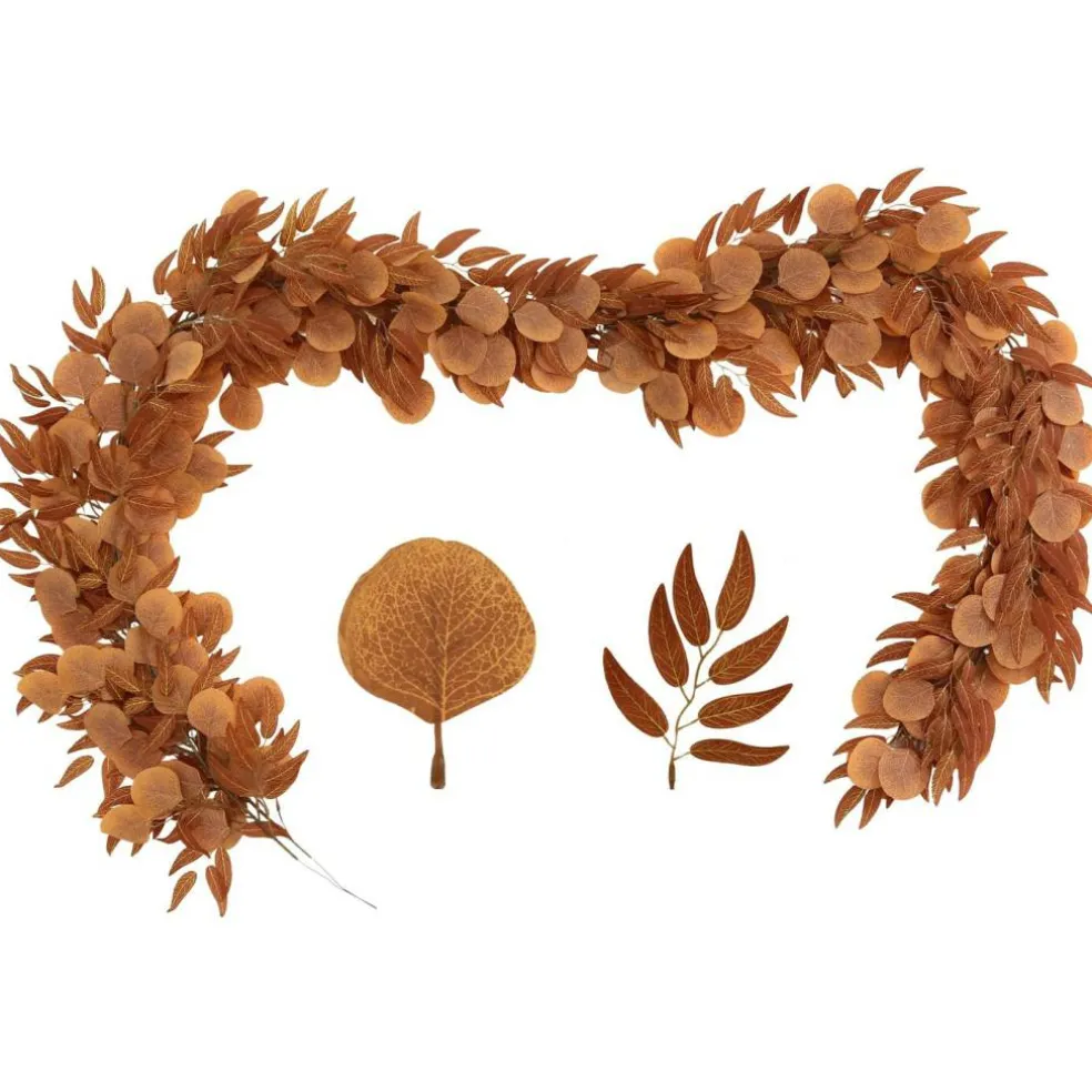 2Pack 6.5Ft Fall Artificial Eucalyptus Garland with Willow Leaves