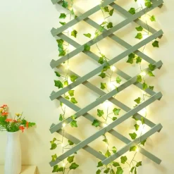 2 Pack 6.56 Ft Vines with Fairy Lights Battery Operated, 40 LEDs Artificial Garland Plant Vine Fairy Light, Hanging Ivy Lights for Bedroom Garden Party Wall Room Decor