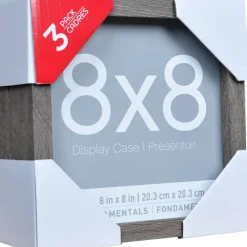 3 Pack Fundamentals 8" x 8" Gray Shadow Boxes by Studio Décor®