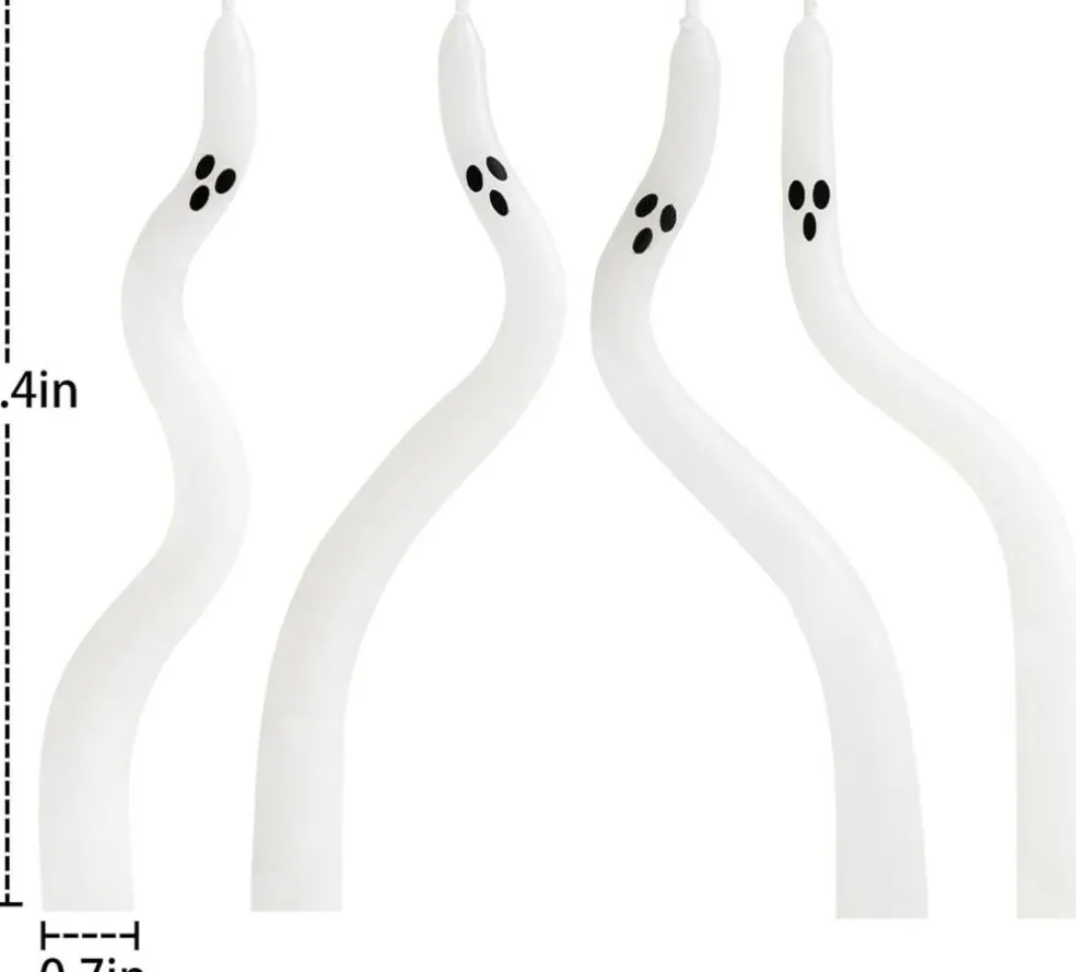 4-Pack Ghost Taper Candles – Cute Halloween Candle Decor for Table, Mantel & Indoor Party Centerpieces