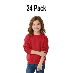 24 Pack Gildan Youth Heavy Blend Crewneck Sweatshirt Free Shipping