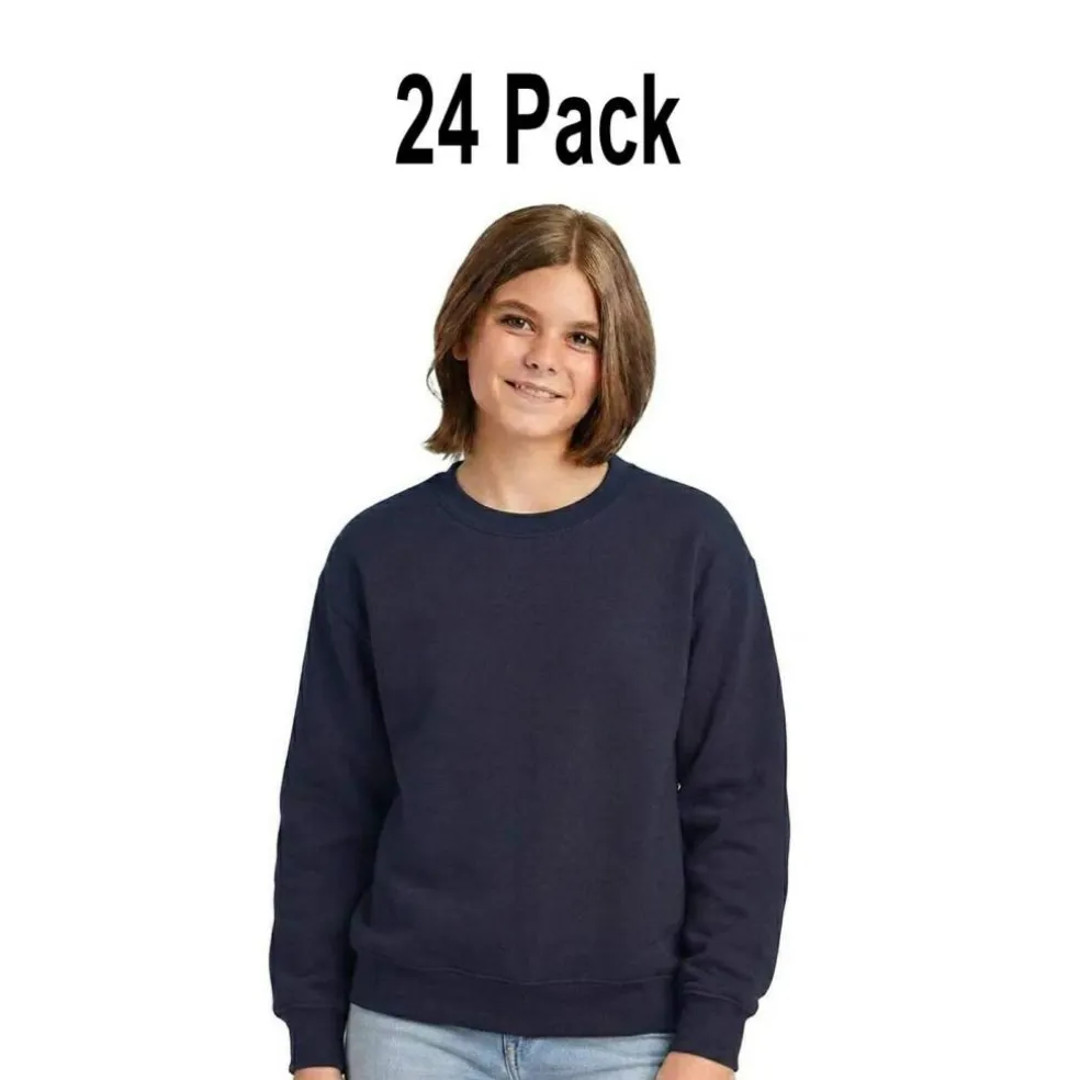24 Pack Gildan Youth Heavy Blend Crewneck Sweatshirt Free Shipping