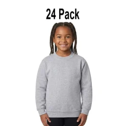 24 Pack Gildan Youth Heavy Blend Crewneck Sweatshirt Free Shipping