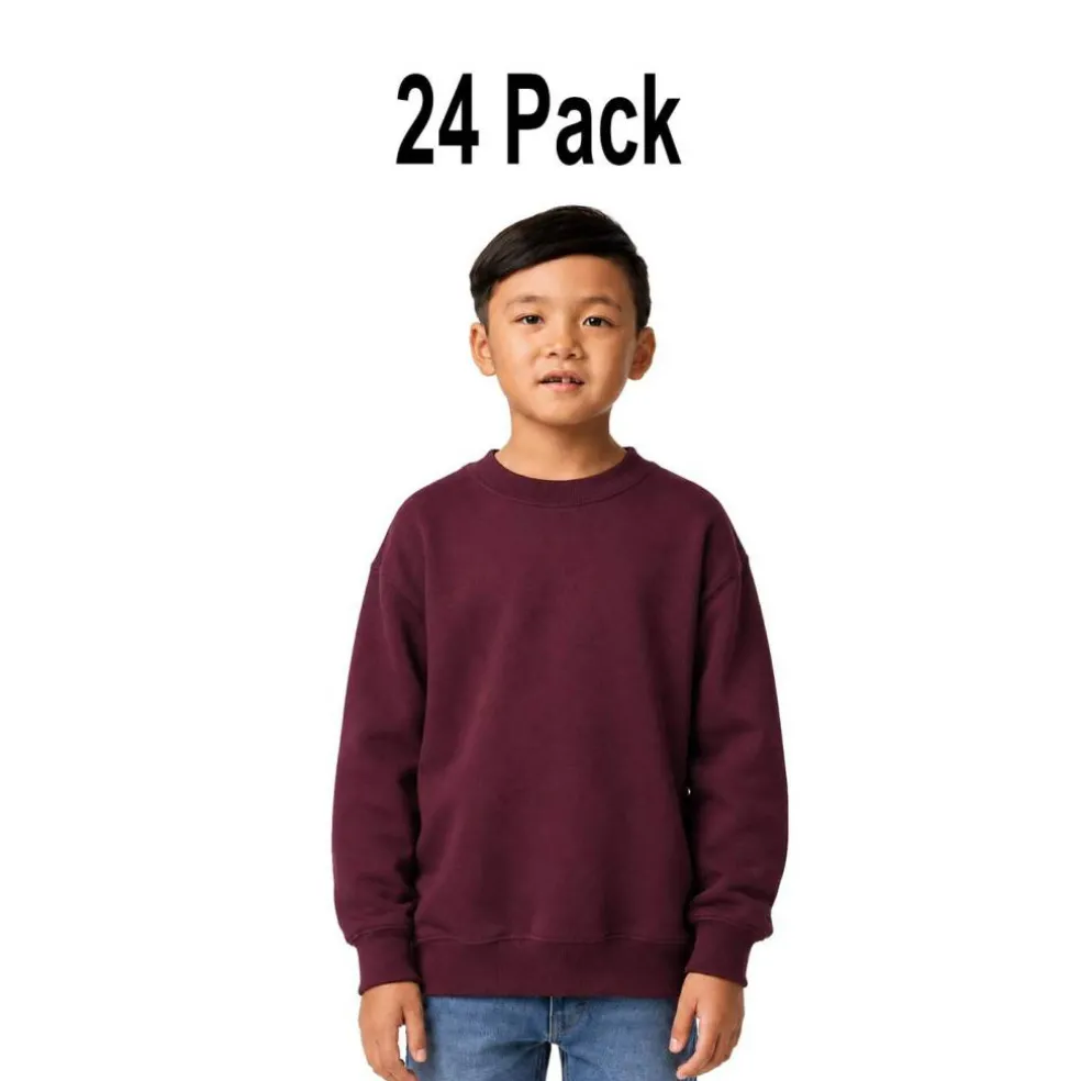 24 Pack Gildan Youth Heavy Blend Crewneck Sweatshirt Free Shipping