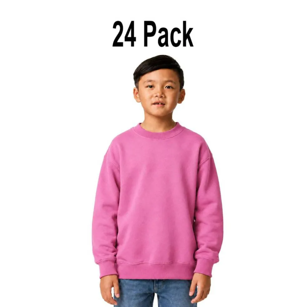 24 Pack Gildan Youth Heavy Blend Crewneck Sweatshirt Free Shipping