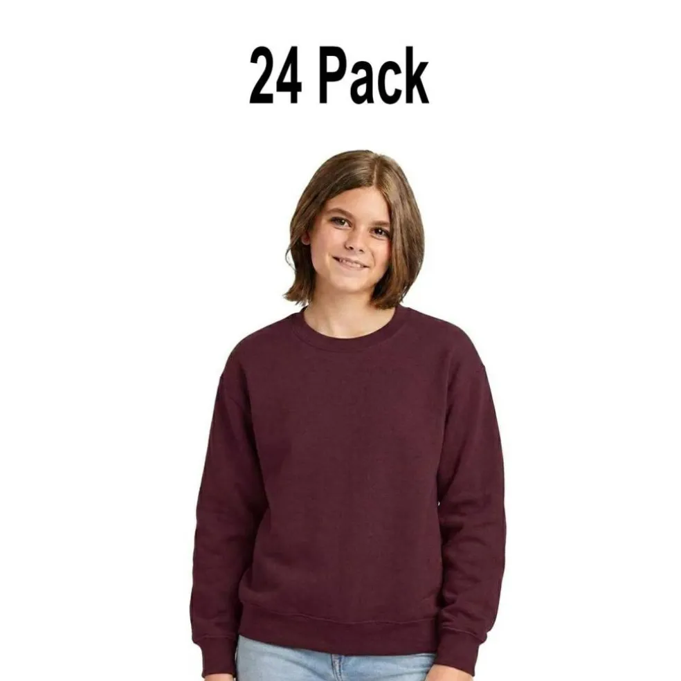 24 Pack Gildan Youth Heavy Blend Crewneck Sweatshirt Free Shipping