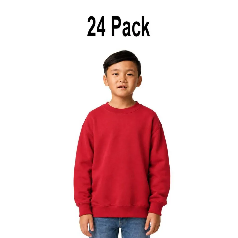 24 Pack Gildan Youth Heavy Blend Crewneck Sweatshirt Free Shipping