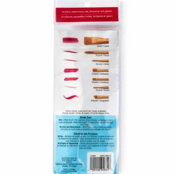 9 Pack: Golden Taklon Flat Variety Brush Set by Craft Smart®