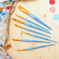 9 Pack: Golden Taklon Flat Variety Brush Set by Craft Smart®