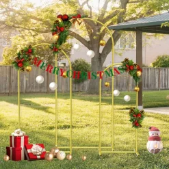3 Pack Gold Metal Arch Backdrop Stand, 3 Sizes Wedding Arched Frame for Party Birthday Decor