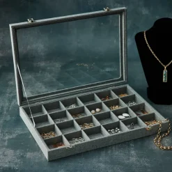 6 Pack: Gray Jewelry Tray with Lid by Bead Landing™
