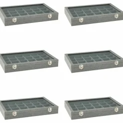 6 Pack: Gray Jewelry Tray with Lid by Bead Landing™