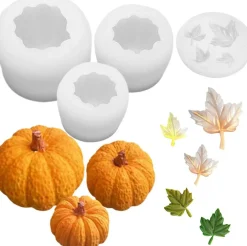 4 Pack Halloween Candle Molds(4Pcs Pumpkin)2.8 x 2.8 x 2 inches
