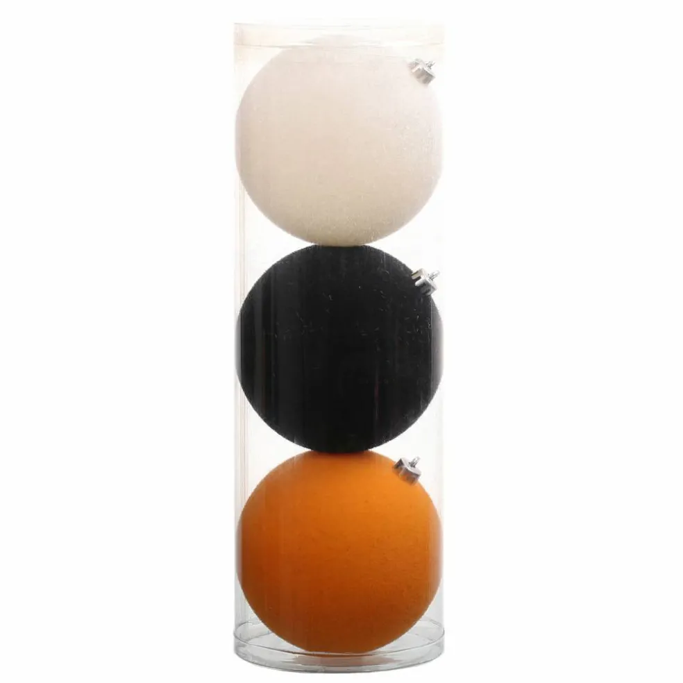3 Pack 4.75" Halloween Flocked Shatterproof Ball Ornaments by Ashland®
