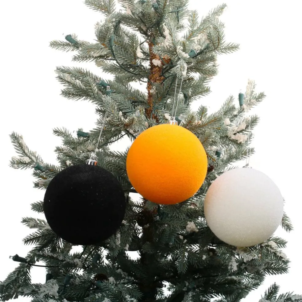 3 Pack 4.75" Halloween Flocked Shatterproof Ball Ornaments by Ashland®
