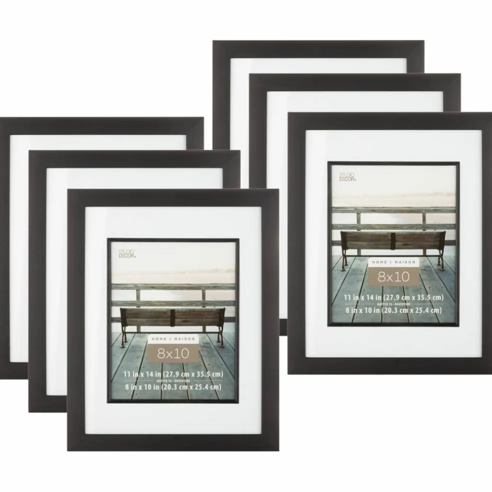 6 Pack: Home Black Studio Frame with Mat by Studio Décor®