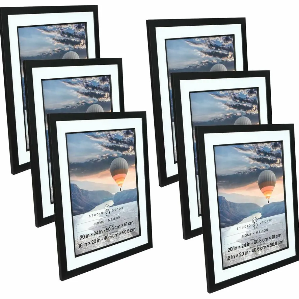6 Pack: Home Black Studio Frame with Mat by Studio Décor®