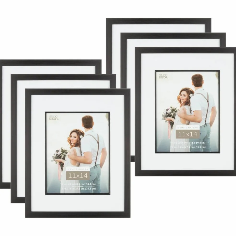 6 Pack: Home Black Studio Frame with Mat by Studio Décor®