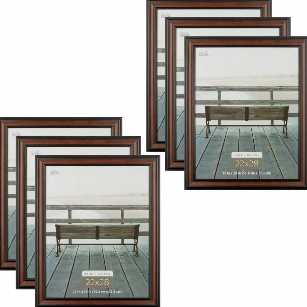 6 Pack: Home Brown & Black Wood Grain Frame by Studio Décor®