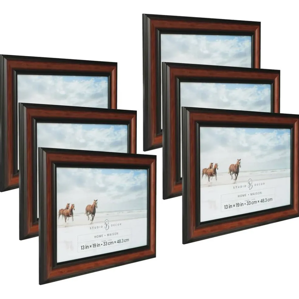 6 Pack: Home Brown & Black Wood Grain Frame by Studio Décor®