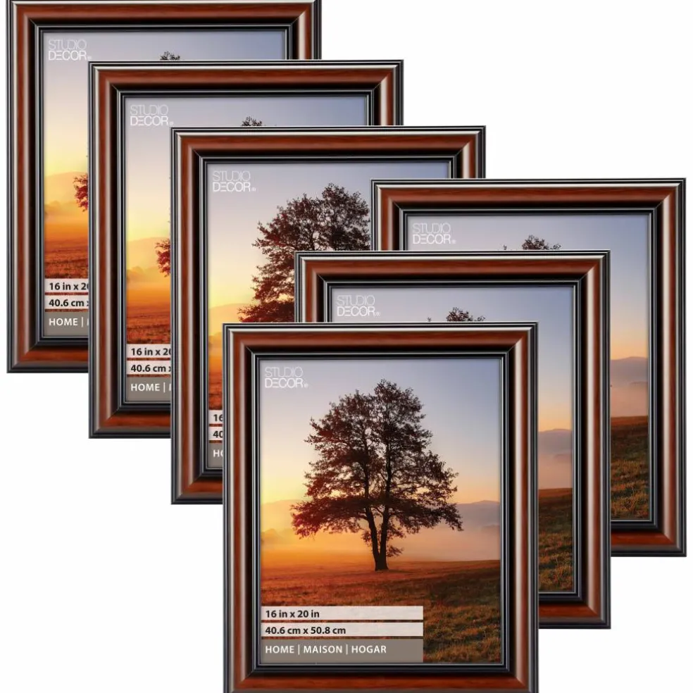 6 Pack: Home Brown & Black Wood Grain Frame by Studio Décor®