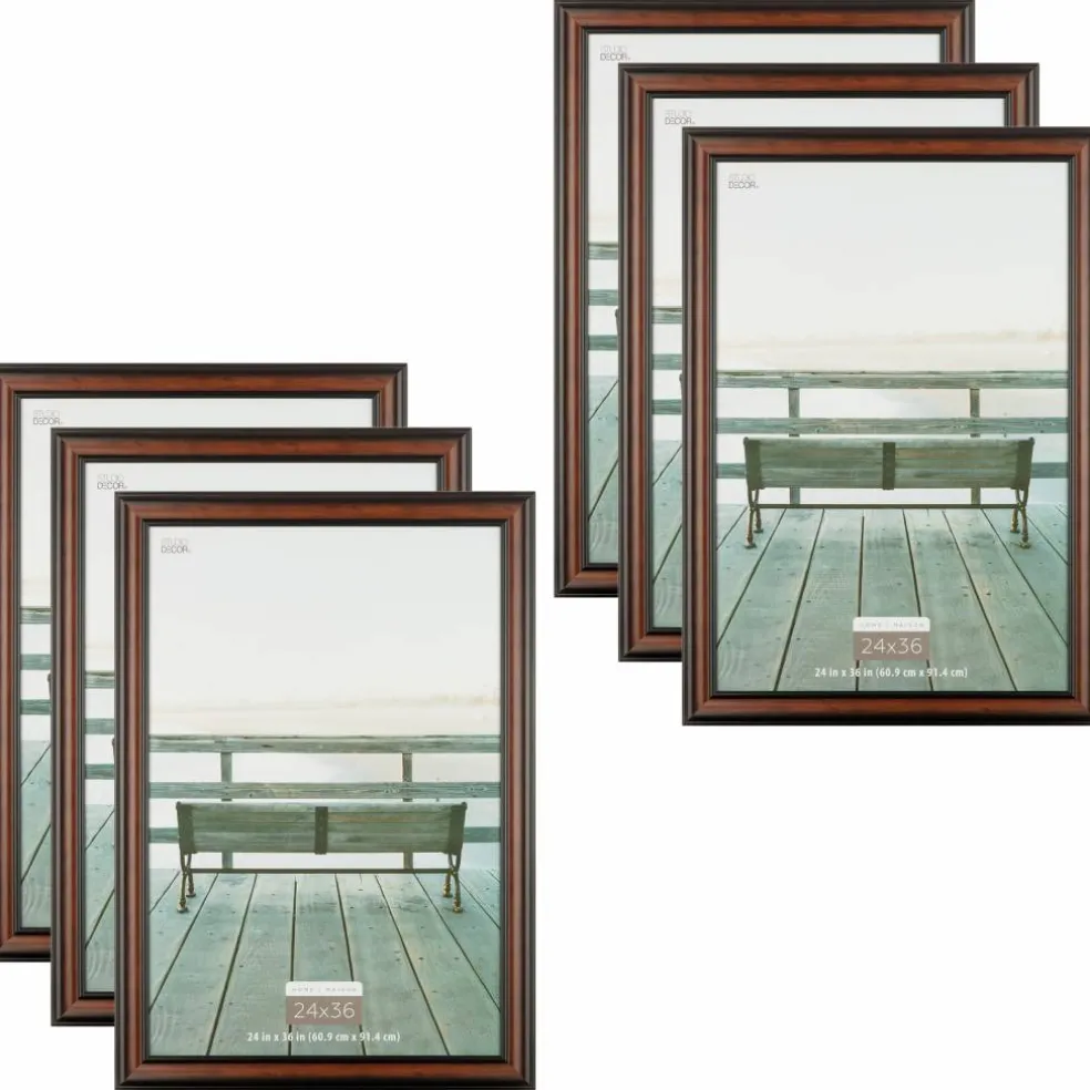6 Pack: Home Brown & Black Wood Grain Frame by Studio Décor®
