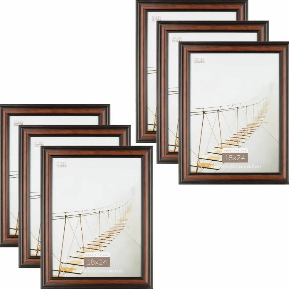 6 Pack: Home Brown & Black Wood Grain Frame by Studio Décor®