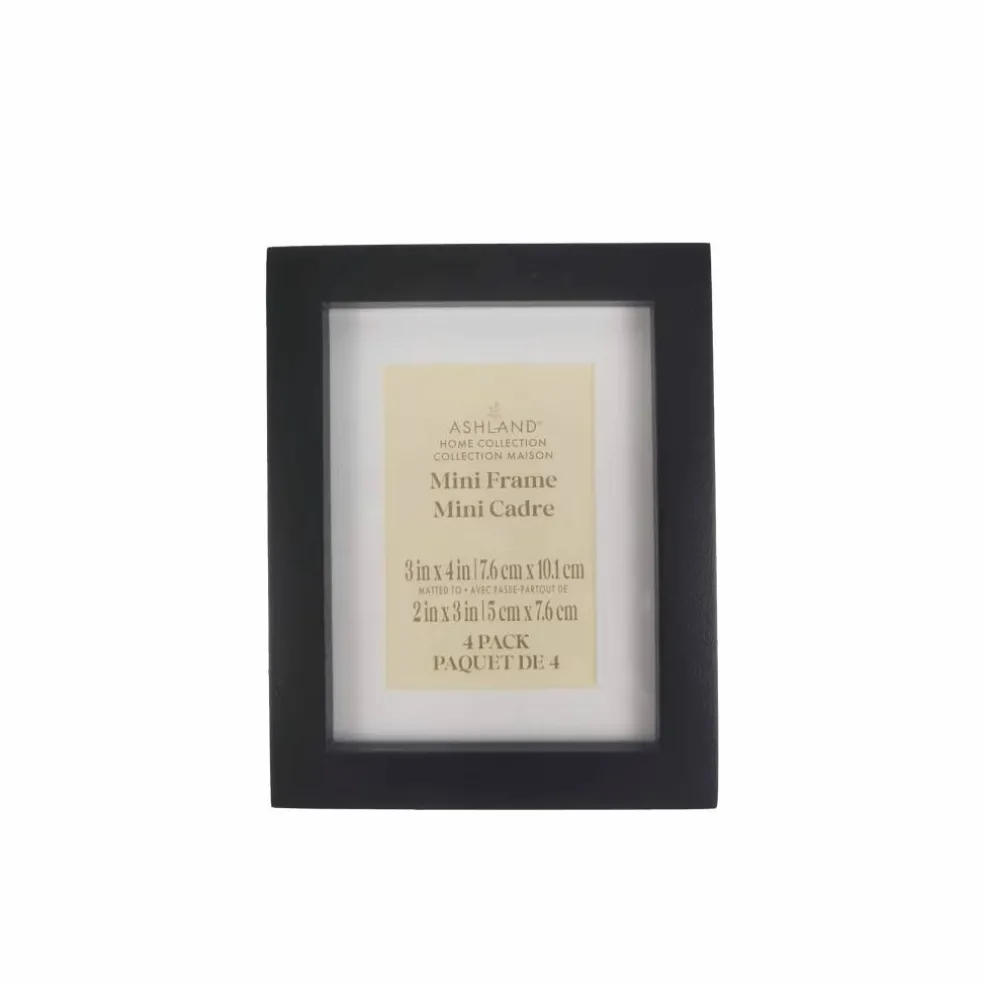 4 Pack Home Mini Black Matted Tabletop Frame by Ashland®