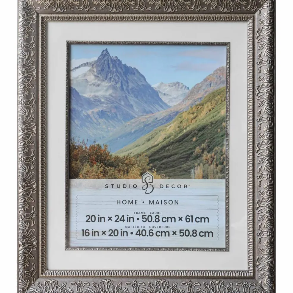 6 Pack: Home 16" x 20" Silver Floral Frame with Mat by Studio Décor®