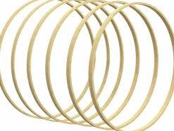 6 Pack 10 Inch Wooden Bamboo Floral Hoops Wreath
