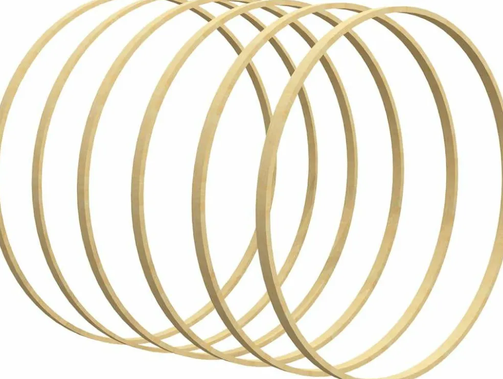 6 Pack 10 Inch Wooden Bamboo Floral Hoops Wreath