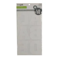 12 Pack: Iron-On White Flocked Athletic Letters by Imagin8™