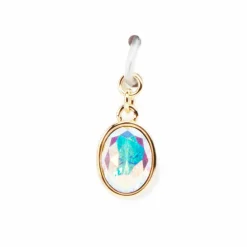 12 Pack: 14K Gold Plated AB Austrian Crystal Oval Charm by Bead Landing™