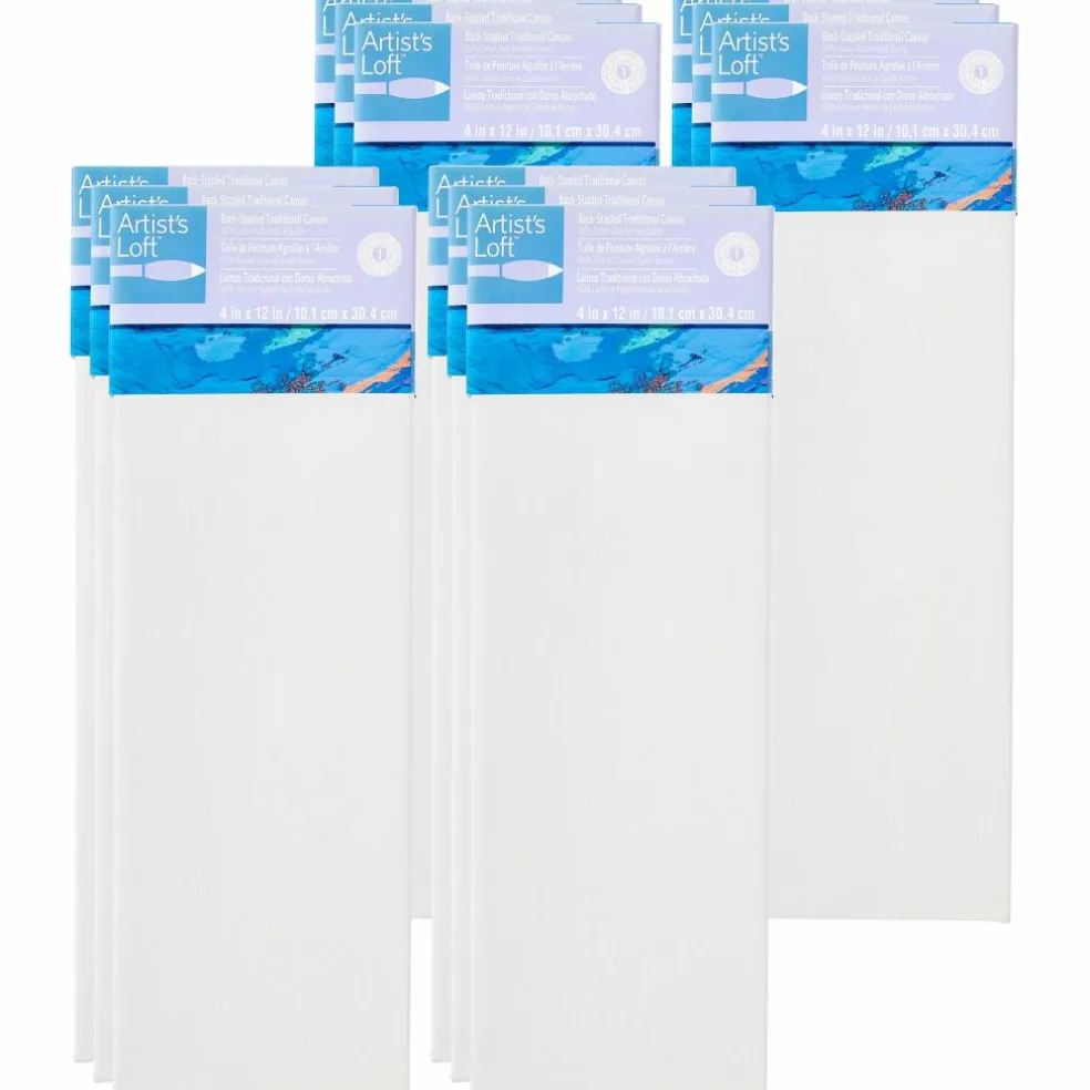 12 Pack: Level 1 Back Stapled Traditional Canvas by Artist's Loft™