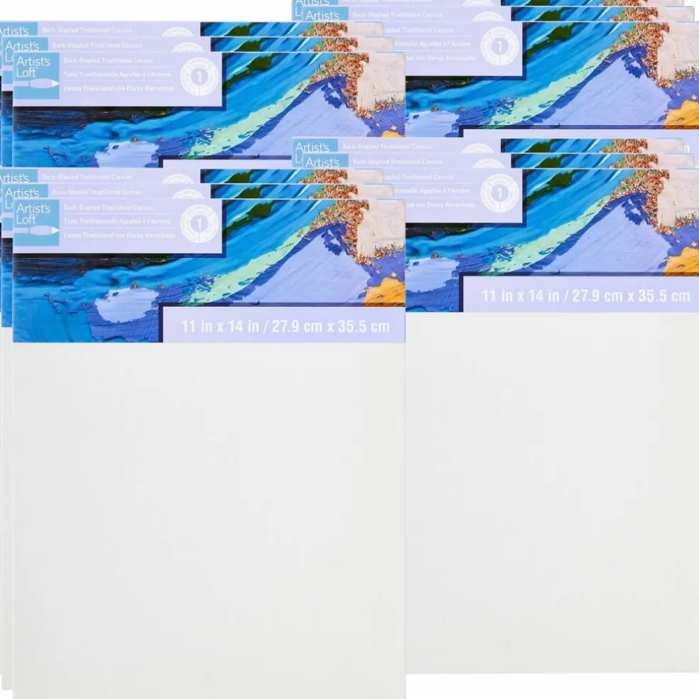 12 Pack: Level 1 Back Stapled Traditional Canvas by Artist's Loft™