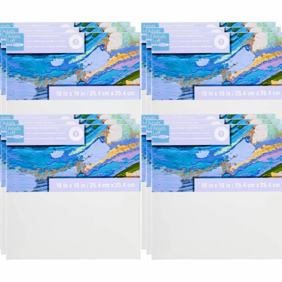 12 Pack: Level 1 Back Stapled Traditional Canvas by Artist's Loft™