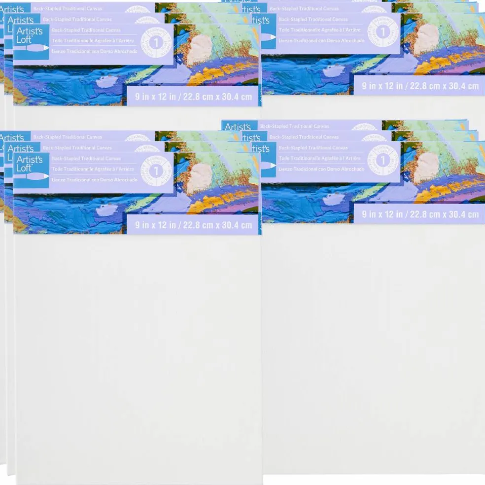 12 Pack: Level 1 Back Stapled Traditional Canvas by Artist's Loft™